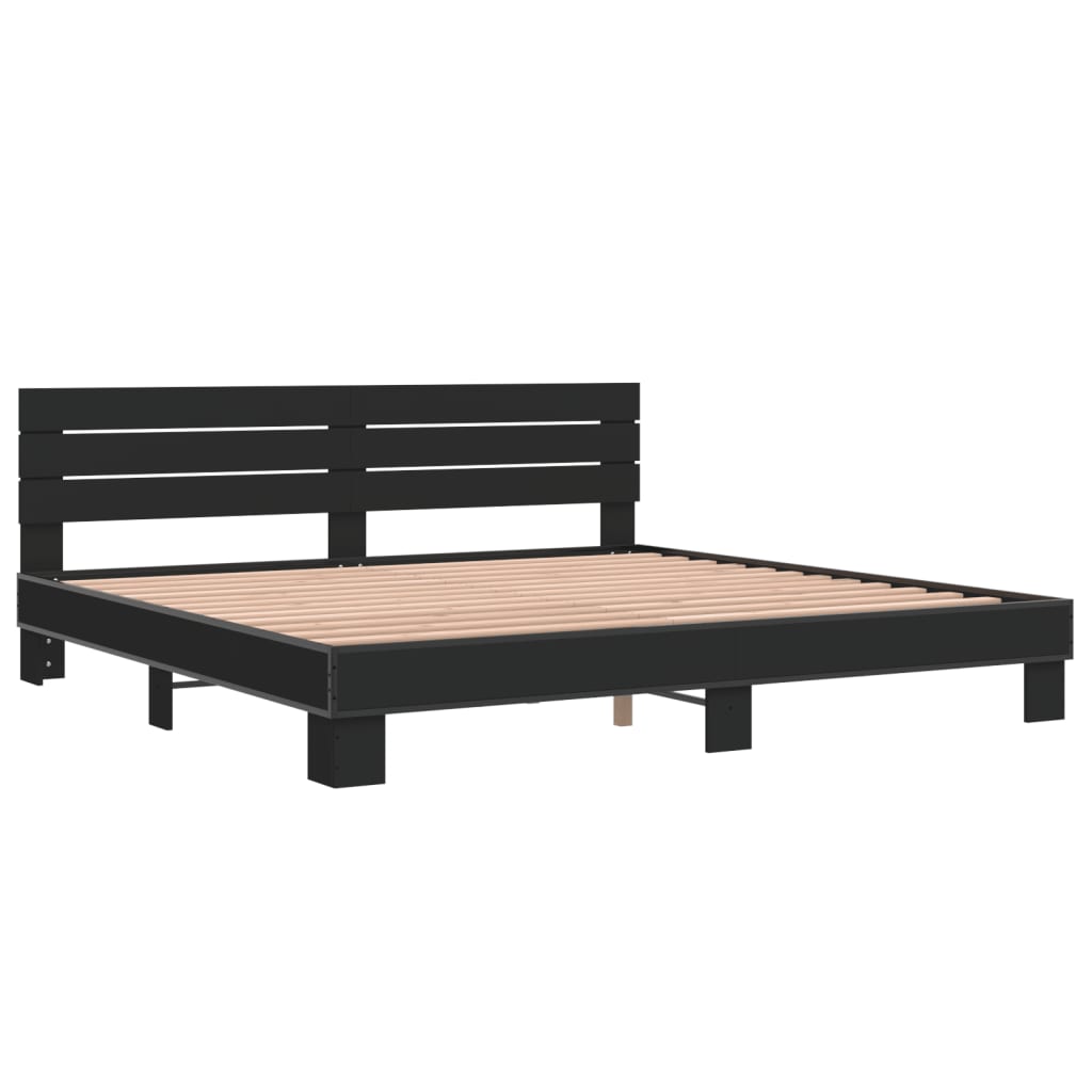 vidaXL Bed Frame without Mattress Black 200x200 cm