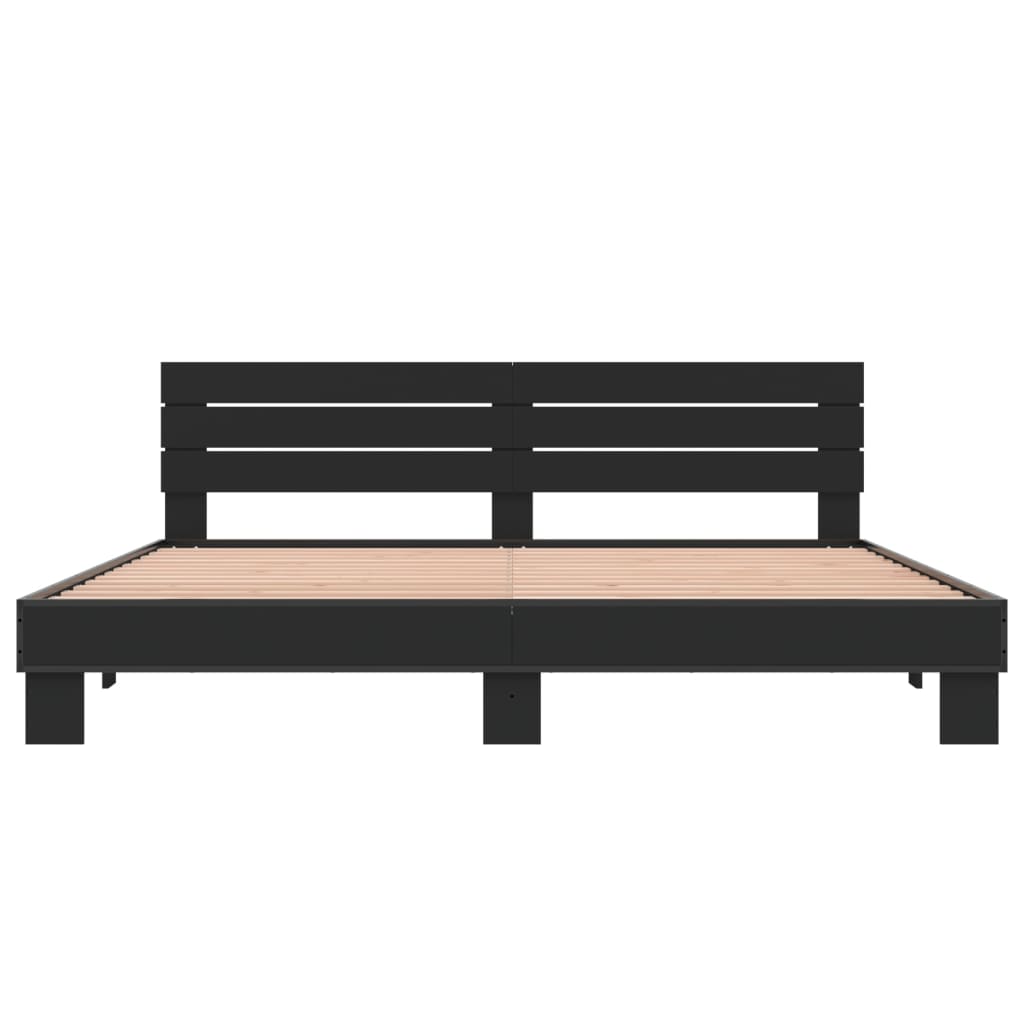 vidaXL Bed Frame without Mattress Black 200x200 cm