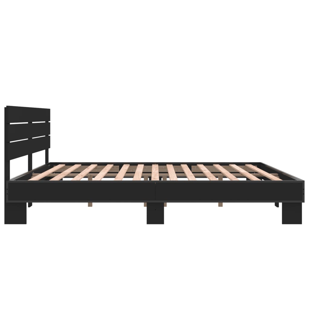 vidaXL Bed Frame without Mattress Black 200x200 cm