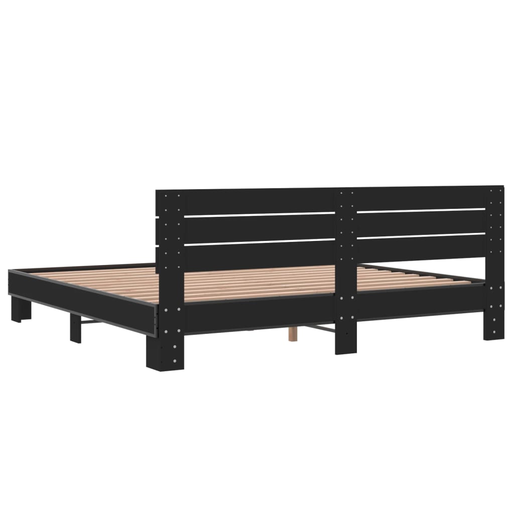 vidaXL Bed Frame without Mattress Black 200x200 cm