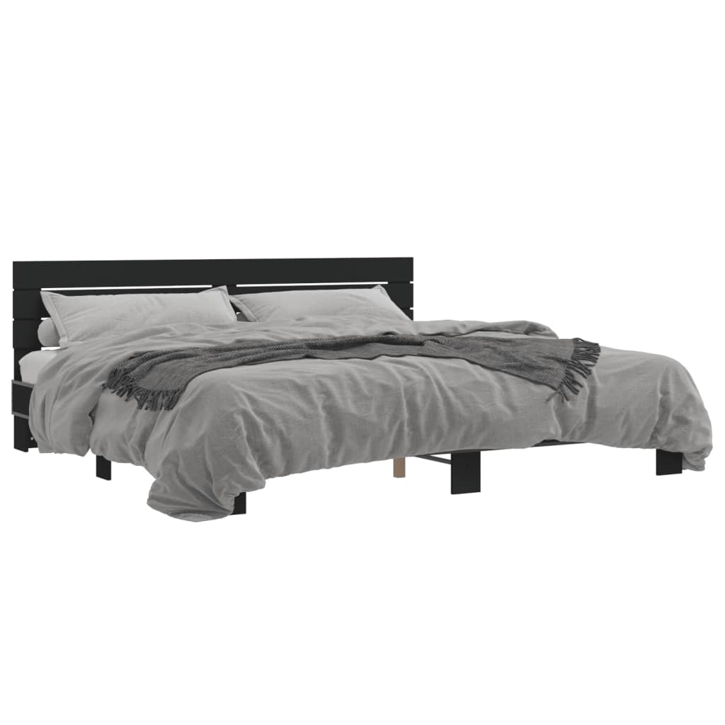 vidaXL Bed Frame without Mattress Black 200x200 cm