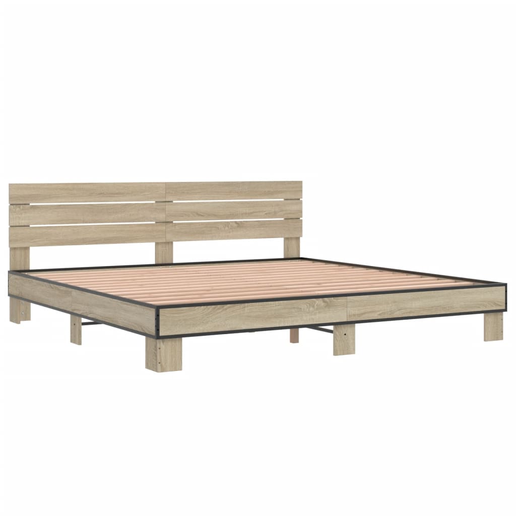 vidaXL Bed Frame without Mattress Sonoma Oak 200x200 cm