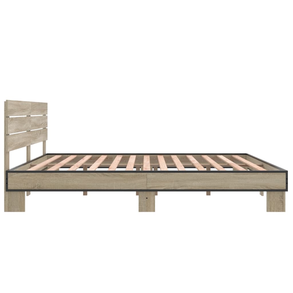 vidaXL Bed Frame without Mattress Sonoma Oak 200x200 cm