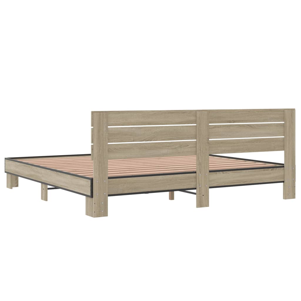 vidaXL Bed Frame without Mattress Sonoma Oak 200x200 cm