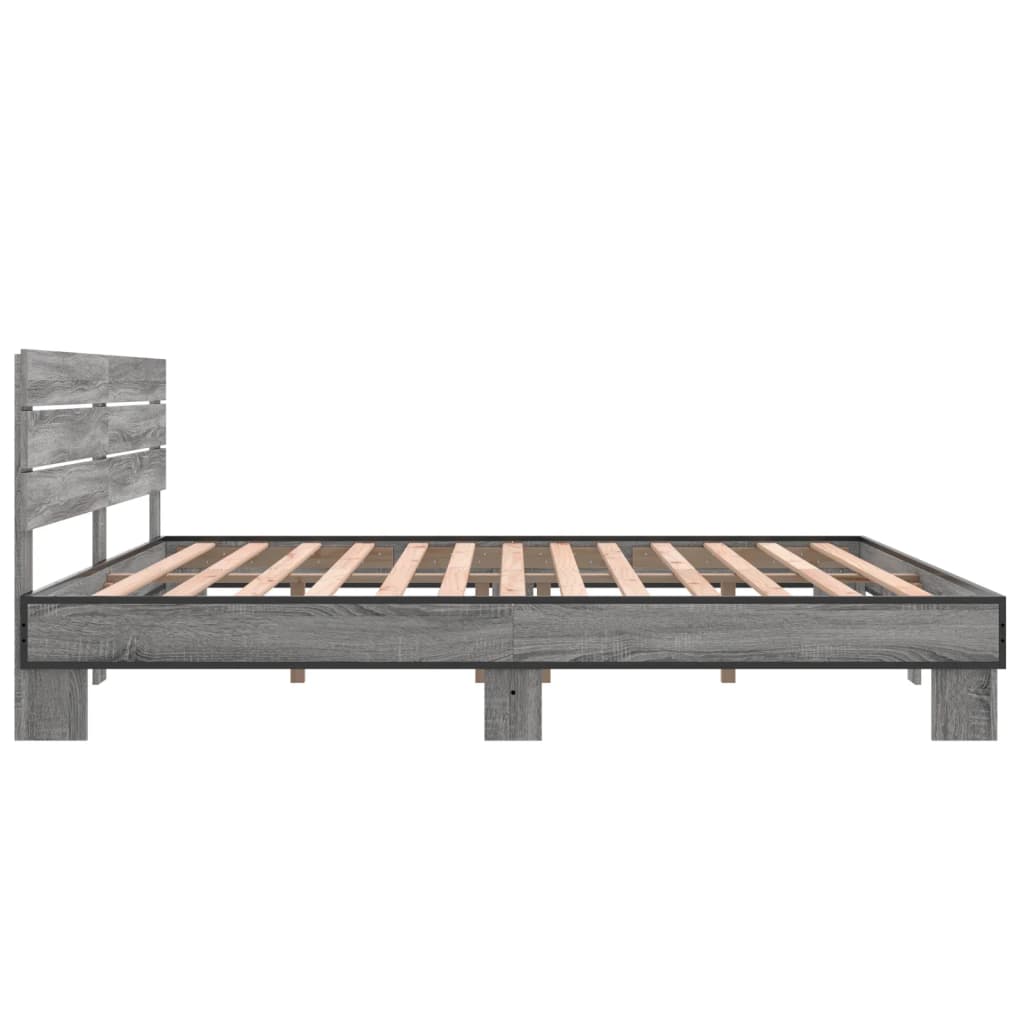 vidaXL Bed Frame without Mattress Grey Sonoma 200x200 cm