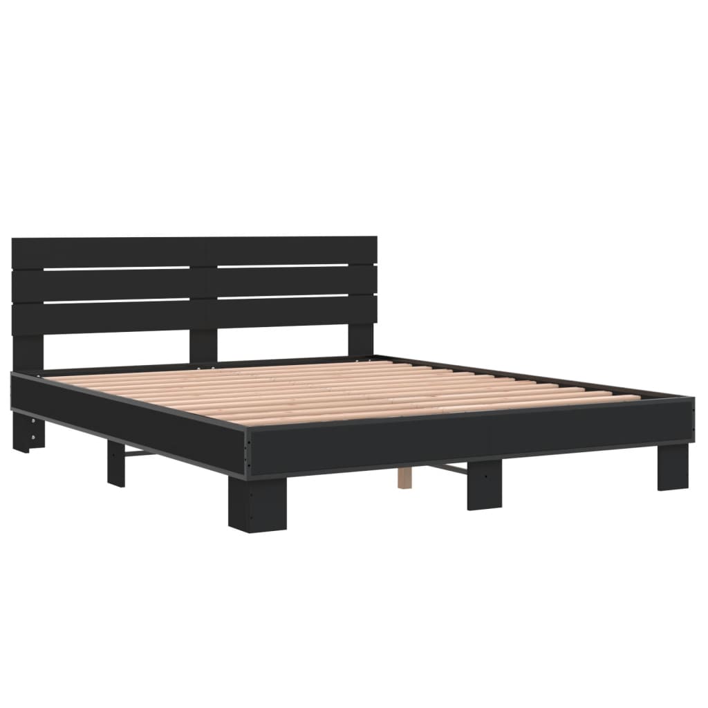 vidaXL Bed Frame without Mattress Black 160x200 cm