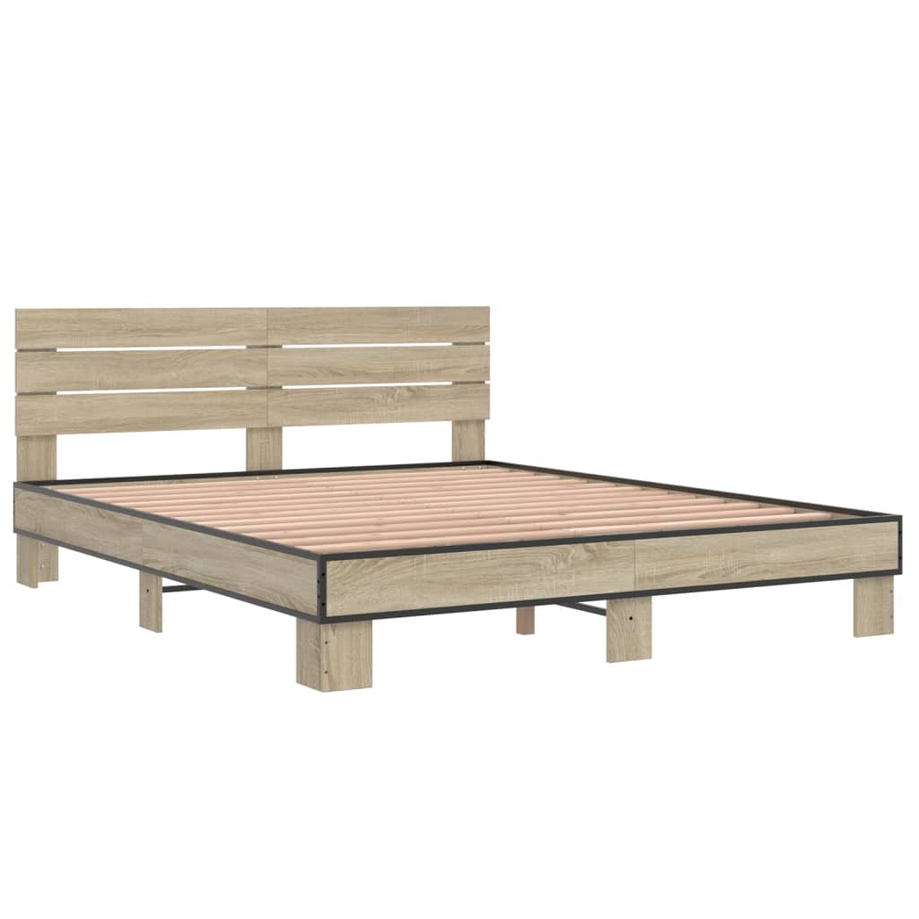 vidaXL Bed Frame without Mattress Sonoma Oak 160x200 cm