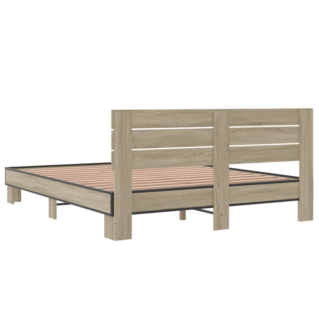 vidaXL Bed Frame without Mattress Sonoma Oak 160x200 cm