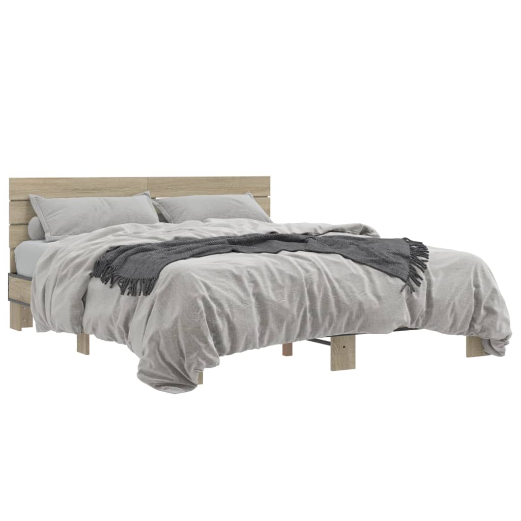 vidaXL Bed Frame without Mattress Sonoma Oak 160x200 cm