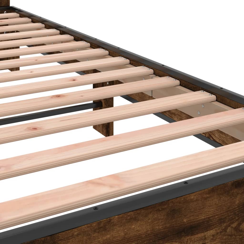 vidaXL Bed Frame without Mattress Smoked Oak 160x200 cm