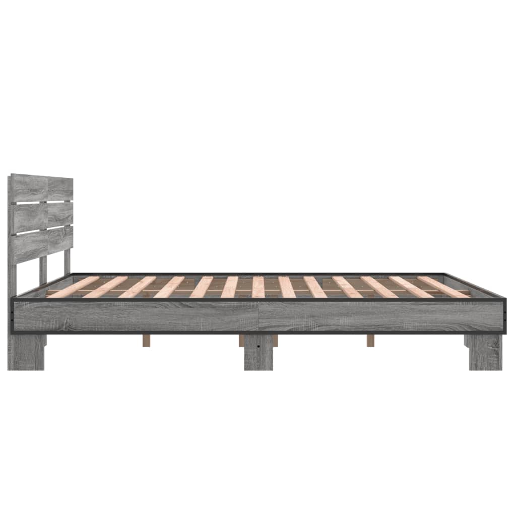 vidaXL Bed Frame without Mattress Grey Sonoma 160x200 cm