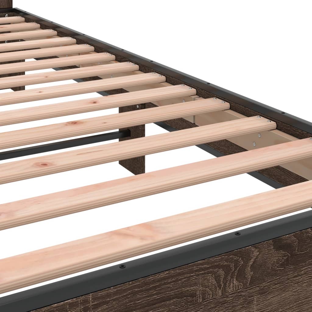 vidaXL Bed Frame without Mattress Brown Oak 160x200 cm