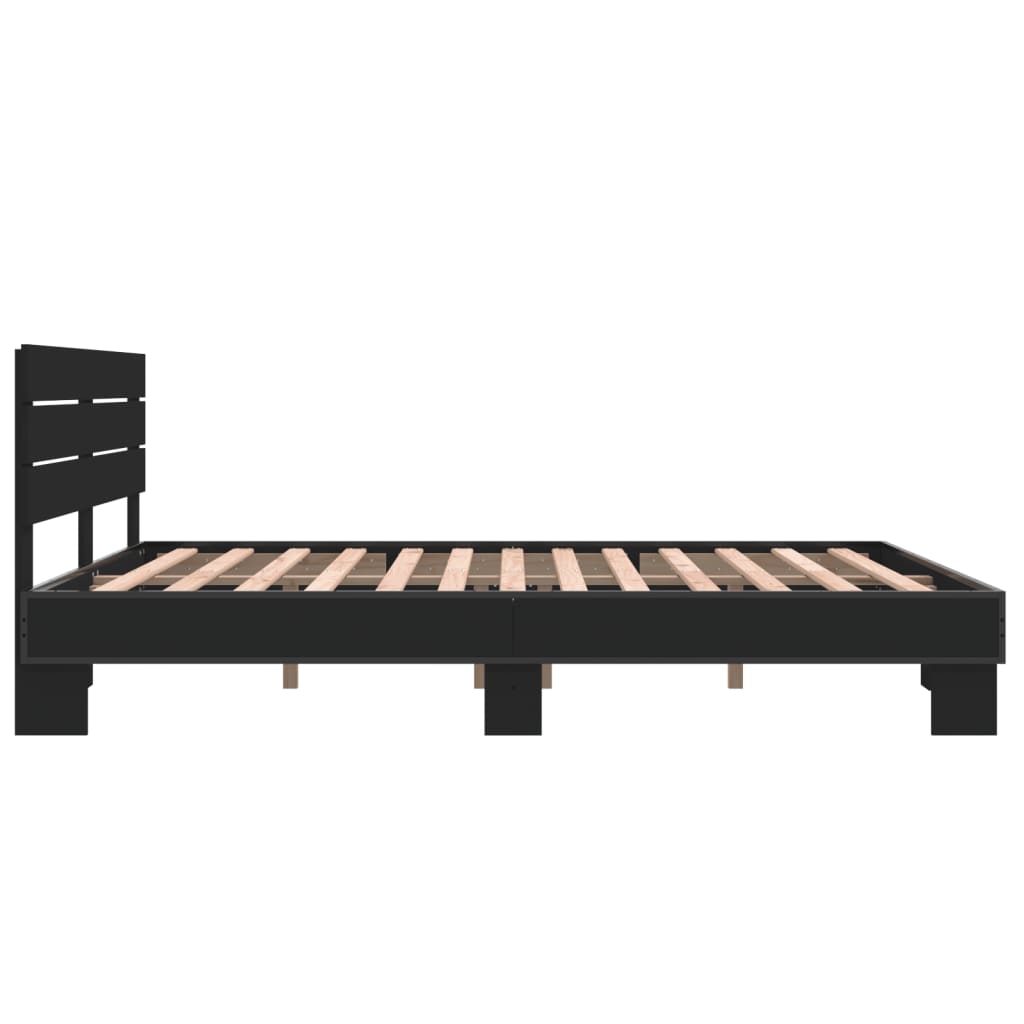 vidaXL Bed Frame without Mattress Black 150x200 cm King Size