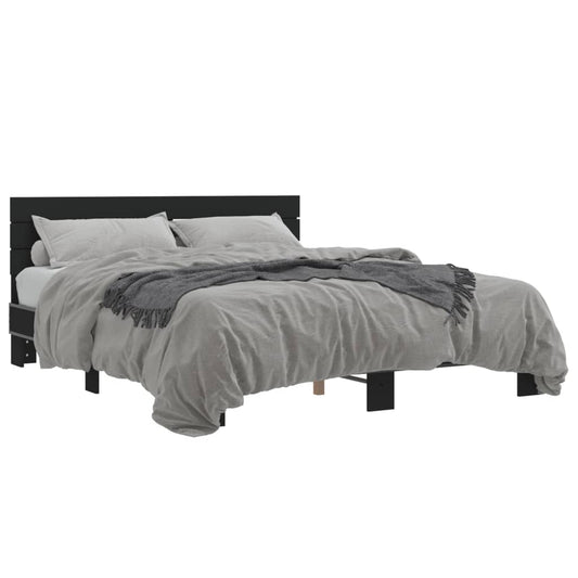 vidaXL Bed Frame without Mattress Black 150x200 cm King Size