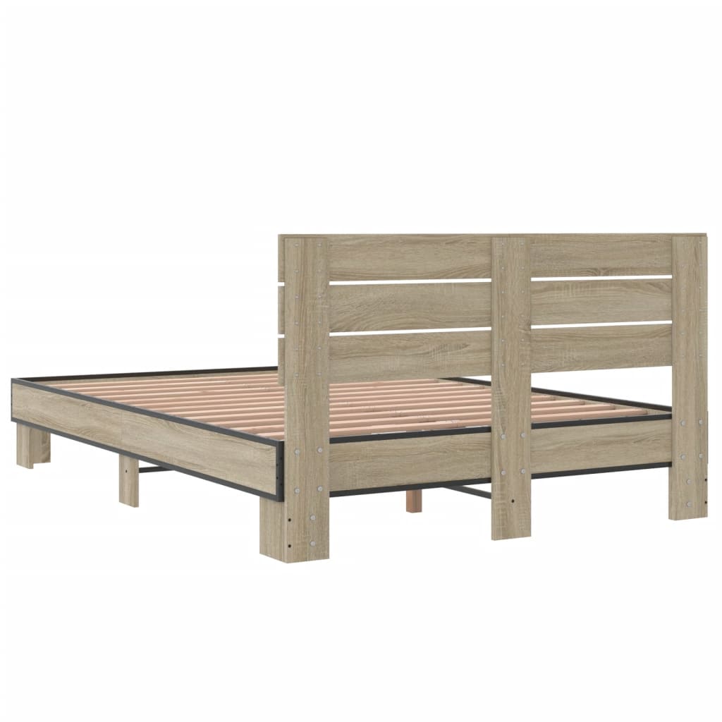 vidaXL Bed Frame without Mattress Sonoma Oak 120x200 cm