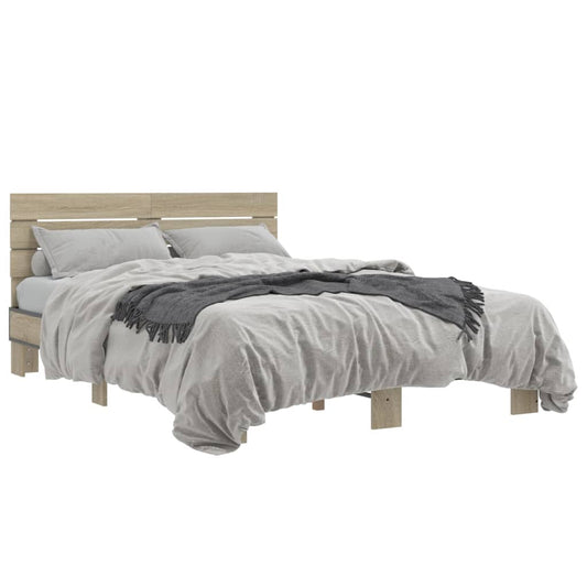 vidaXL Bed Frame without Mattress Sonoma Oak 120x200 cm