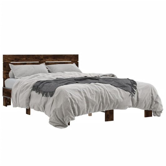 vidaXL Bed Frame without Mattress Smoked Oak 120x200 cm