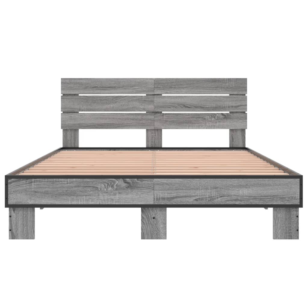 Bed Frame without Mattress Grey Sonoma 120x200 cm