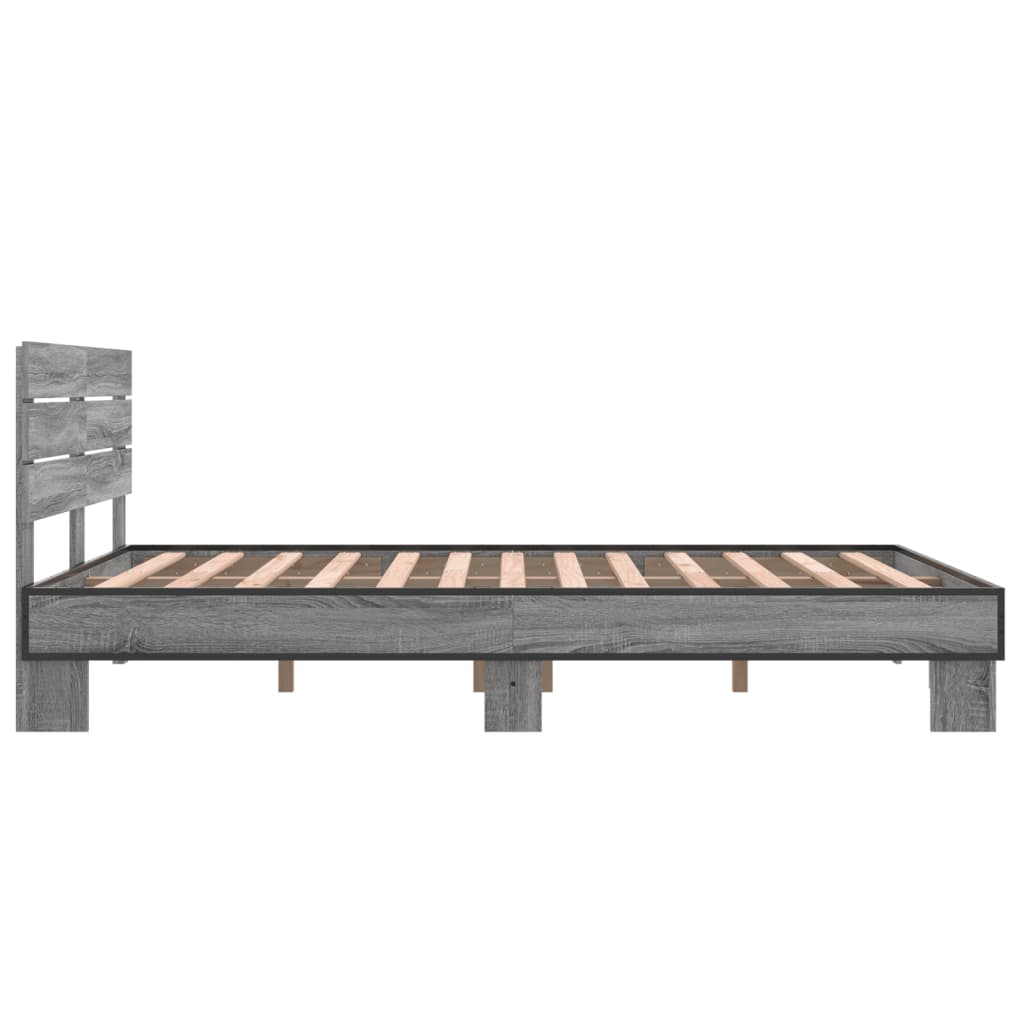 Bed Frame without Mattress Grey Sonoma 120x200 cm