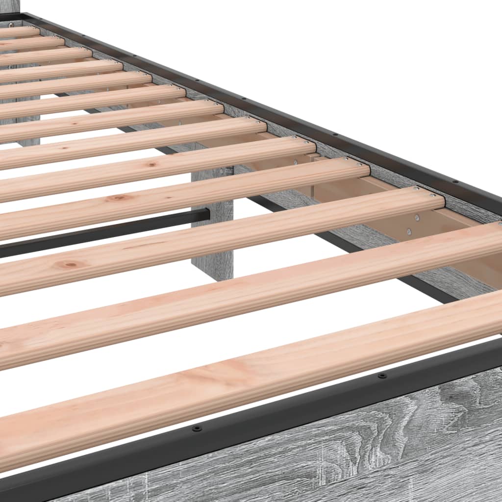 Bed Frame without Mattress Grey Sonoma 120x200 cm