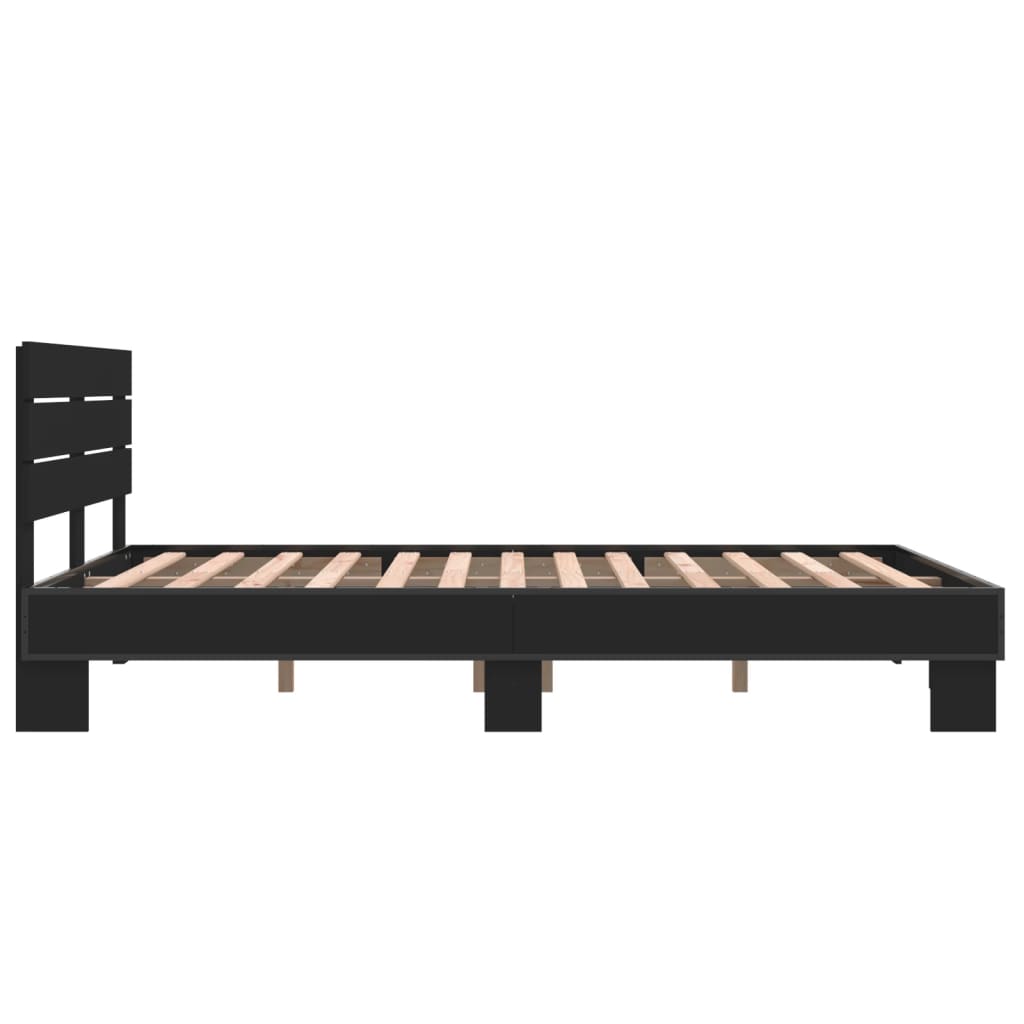 vidaXL Bed Frame without Mattress Black 140x190 cm