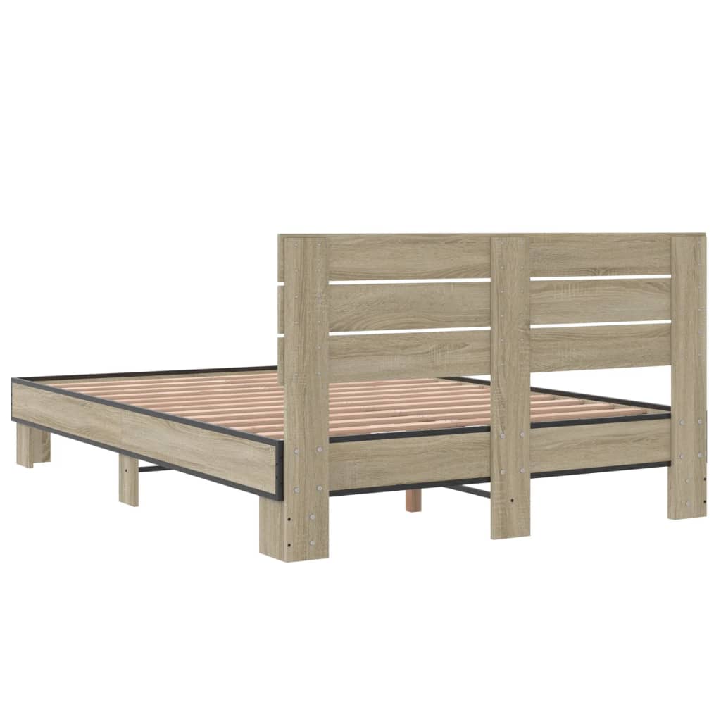 vidaXL Bed Frame without Mattress Sonoma Oak 140x190 cm