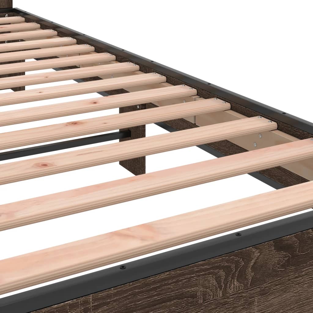 vidaXL Bed Frame without Mattress Brown Oak 140x190 cm