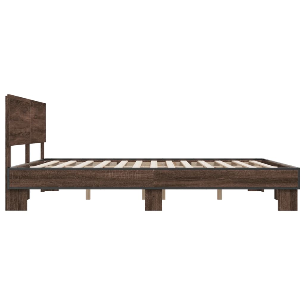 vidaXL Bed Frame without Mattress Brown Oak 200x200 cm