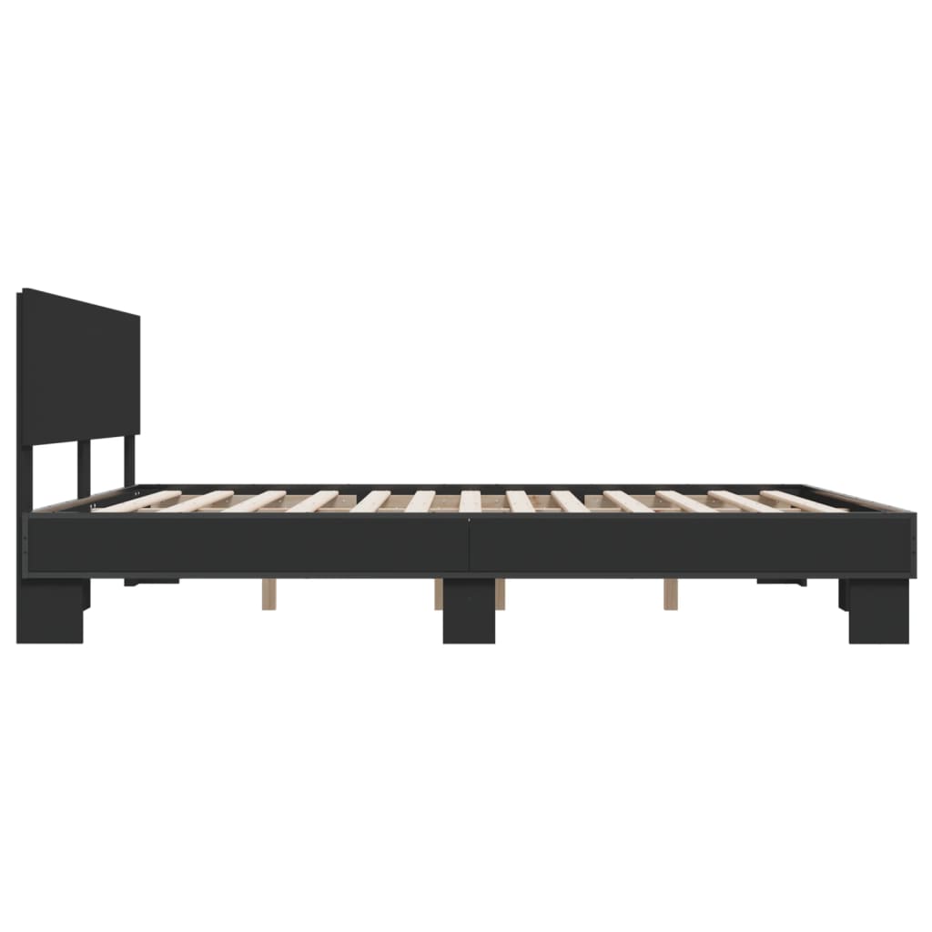 vidaXL Bed Frame without Mattress Black 180x200 cm Super King