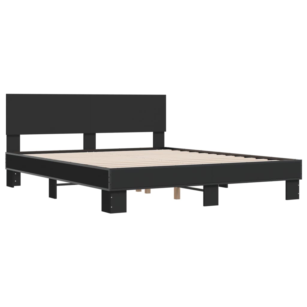 vidaXL Bed Frame without Mattress Black 160x200 cm