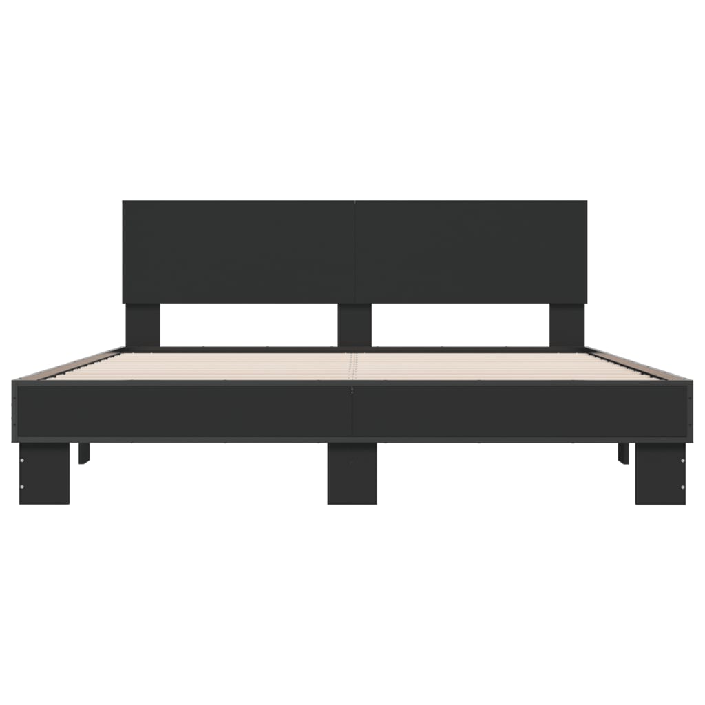 vidaXL Bed Frame without Mattress Black 160x200 cm