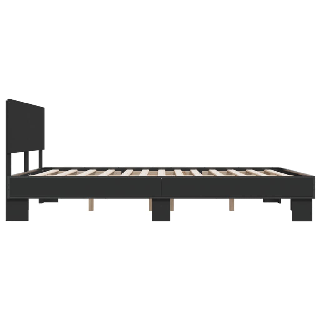 vidaXL Bed Frame without Mattress Black 160x200 cm