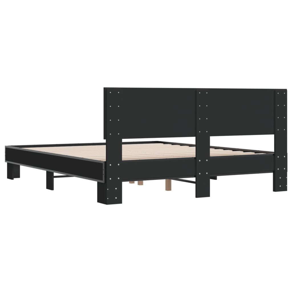 vidaXL Bed Frame without Mattress Black 160x200 cm