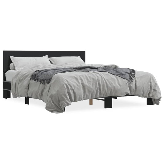 vidaXL Bed Frame without Mattress Black 160x200 cm