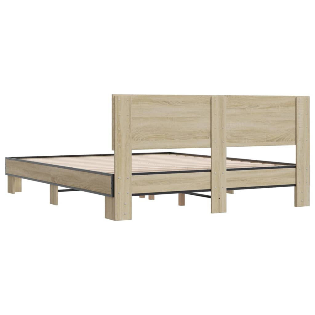 vidaXL Bed Frame without Mattress Sonoma Oak 160x200 cm