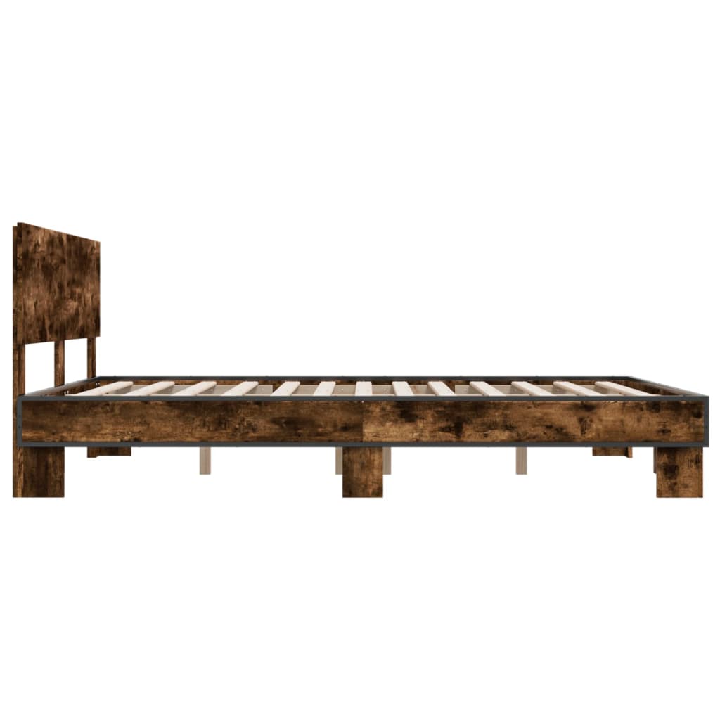 vidaXL Bed Frame without Mattress Smoked Oak 160x200 cm