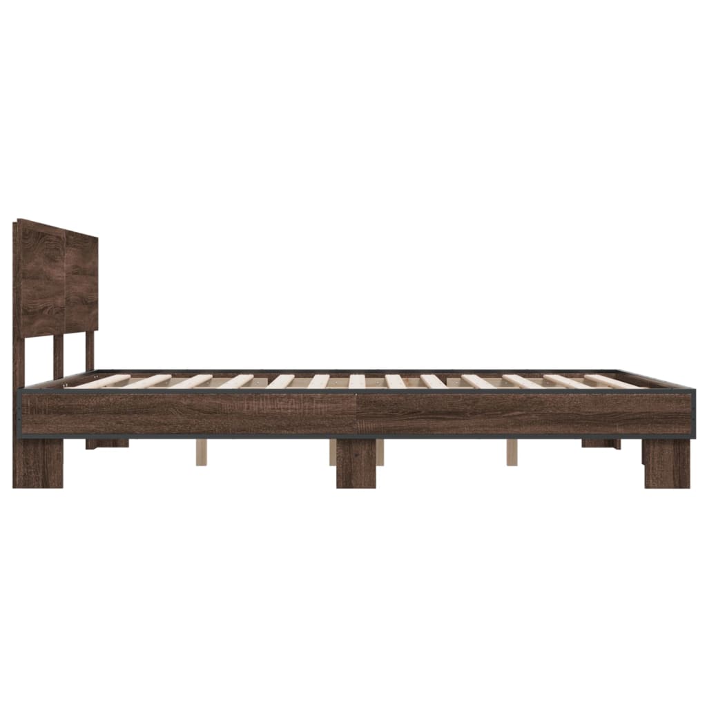 vidaXL Bed Frame without Mattress Brown Oak 150x200 cm King Size