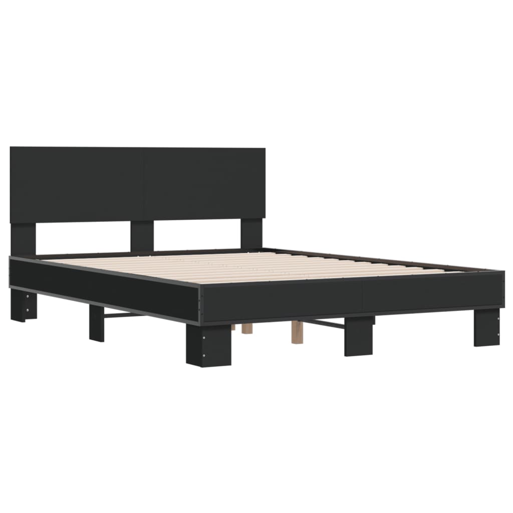 vidaXL Bed Frame without Mattress Black 140x200 cm