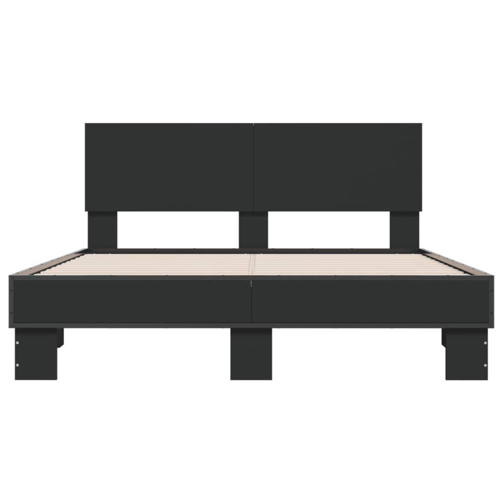 vidaXL Bed Frame without Mattress Black 140x200 cm