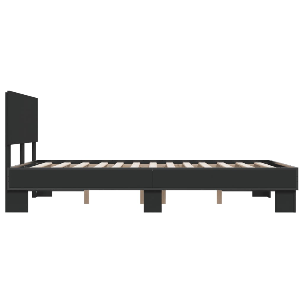 vidaXL Bed Frame without Mattress Black 140x200 cm