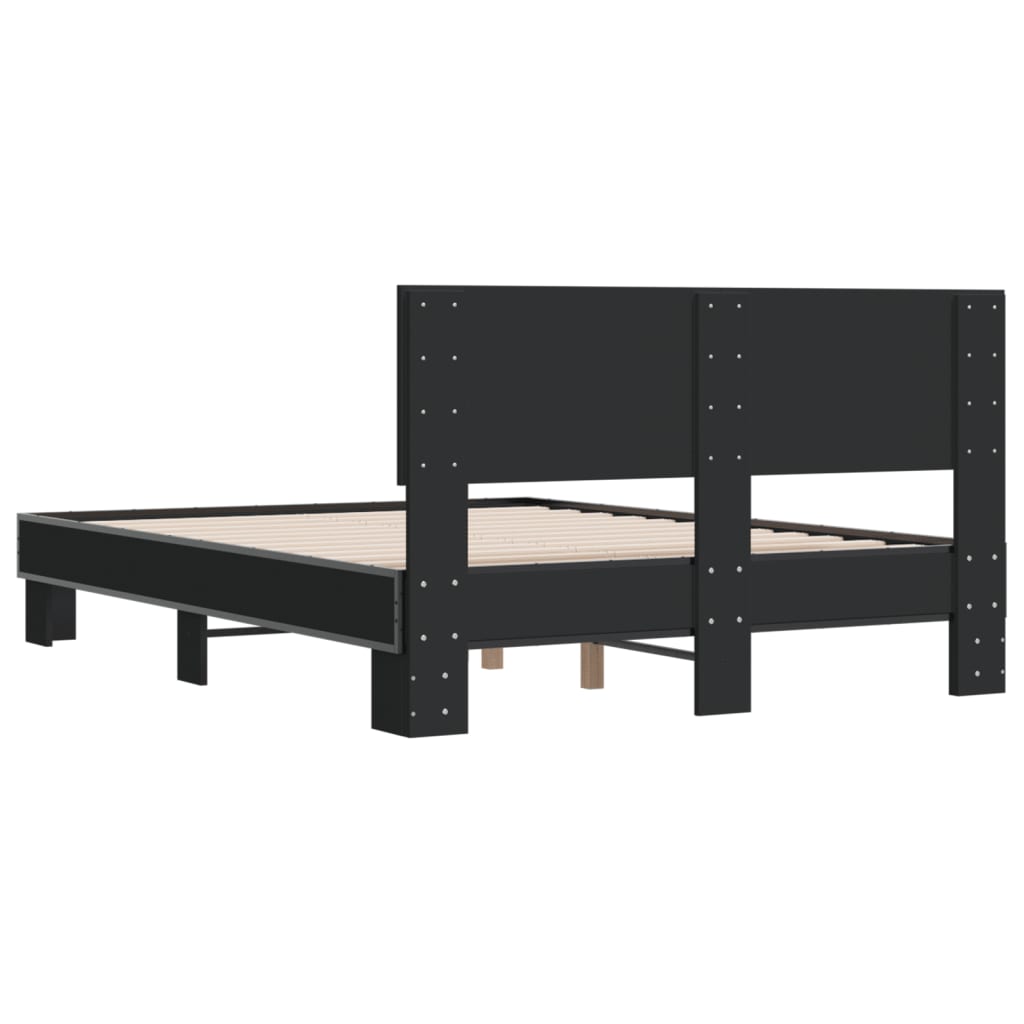 vidaXL Bed Frame without Mattress Black 140x200 cm