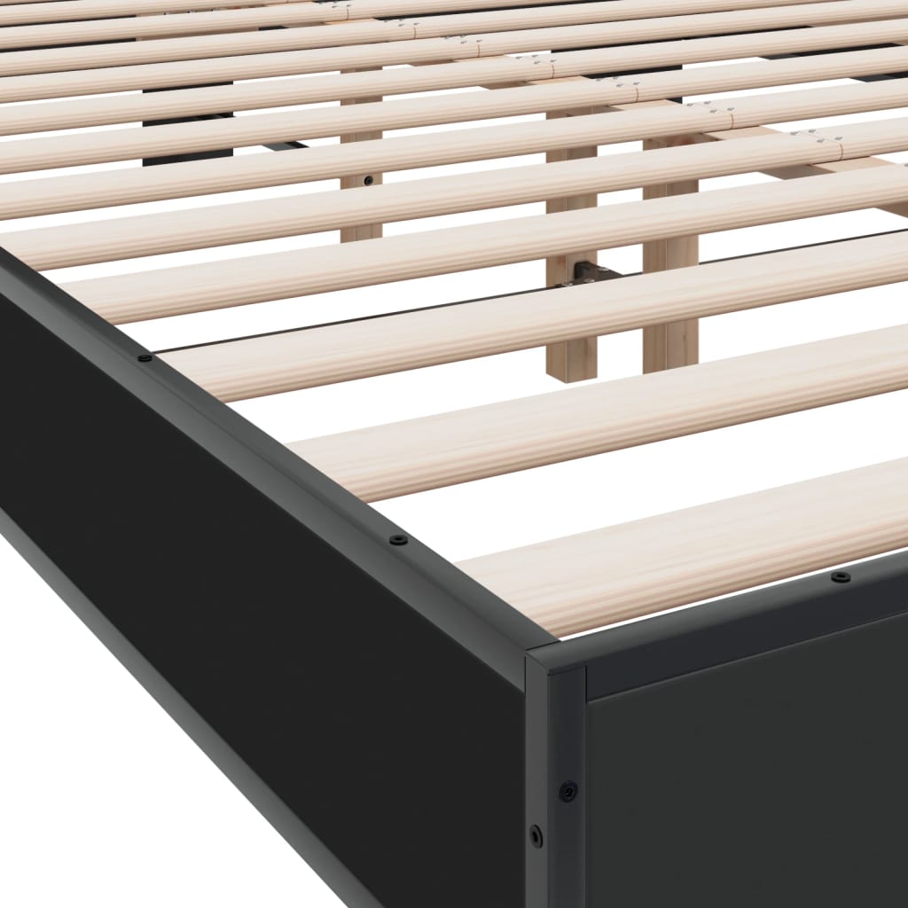 vidaXL Bed Frame without Mattress Black 140x200 cm