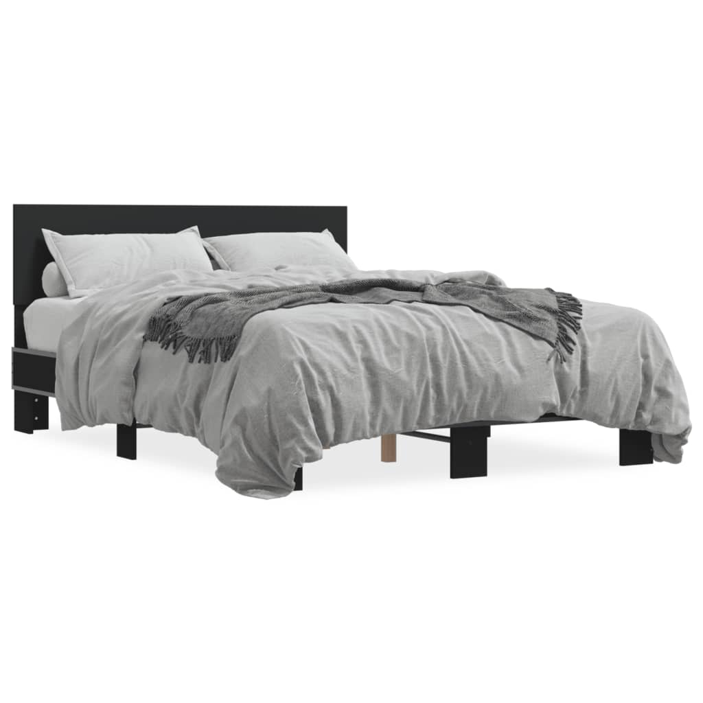 vidaXL Bed Frame without Mattress Black 140x200 cm