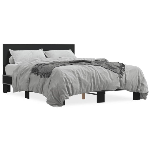 vidaXL Bed Frame without Mattress Black 140x200 cm