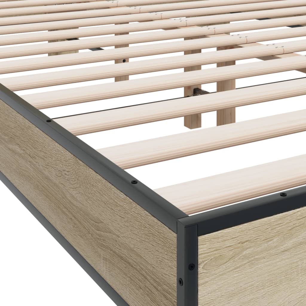 vidaXL Bed Frame without Mattress Sonoma Oak 140x200 cm