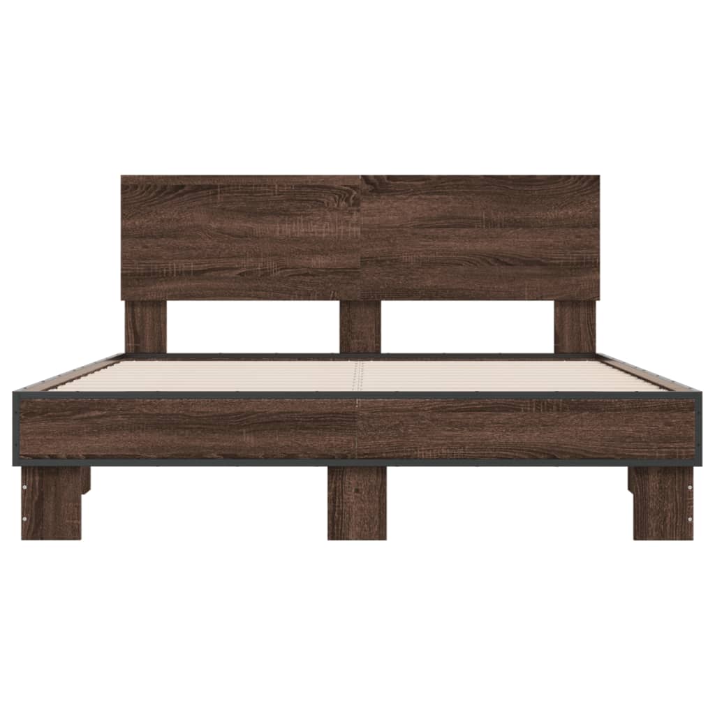 vidaXL Bed Frame without Mattress Brown Oak 120x200 cm