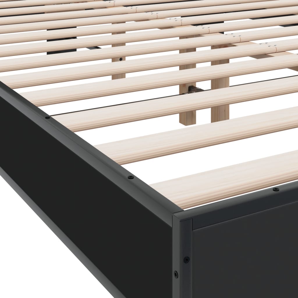 vidaXL Bed Frame without Mattress Black 120x190 cm Small Double