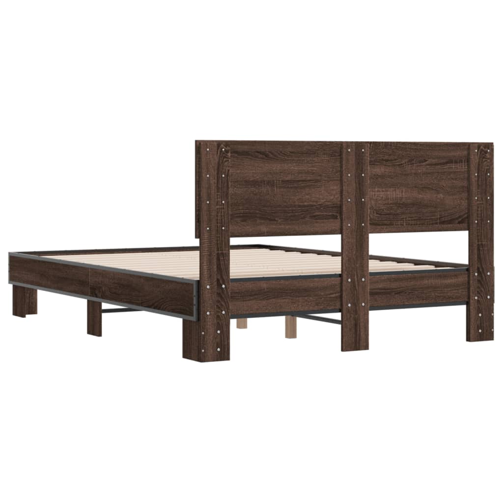 vidaXL Bed Frame without Mattress Brown Oak 120x190 cm Small Double