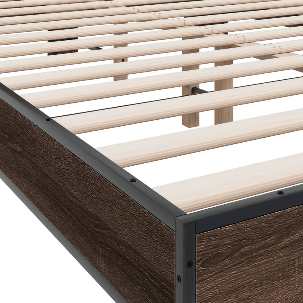 vidaXL Bed Frame without Mattress Brown Oak 120x190 cm Small Double