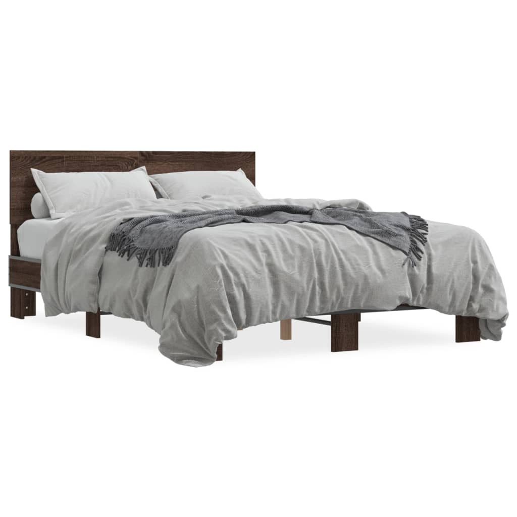 vidaXL Bed Frame without Mattress Brown Oak 120x190 cm Small Double